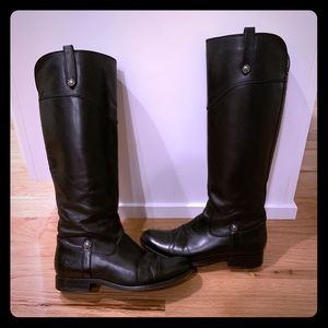 Women’s Frye Melissa tall black leather boots sz 7